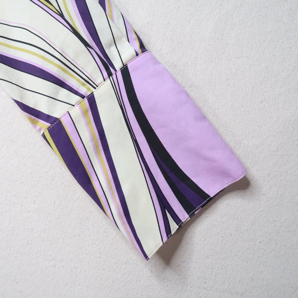 Vintage Bebe Purple Collard Snap Button Long Sleeve Blouse - Picture 11 of 16